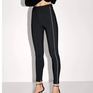 Piped, stretch tech leggings - Zara